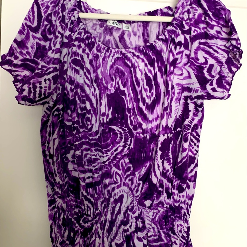 Cato Purple Tye Dye Top short Sleeve
